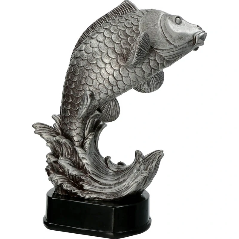 Kapor - Víťazná trofej pre rybára na mramorovom podstavci s vlastným textom: 25 cm