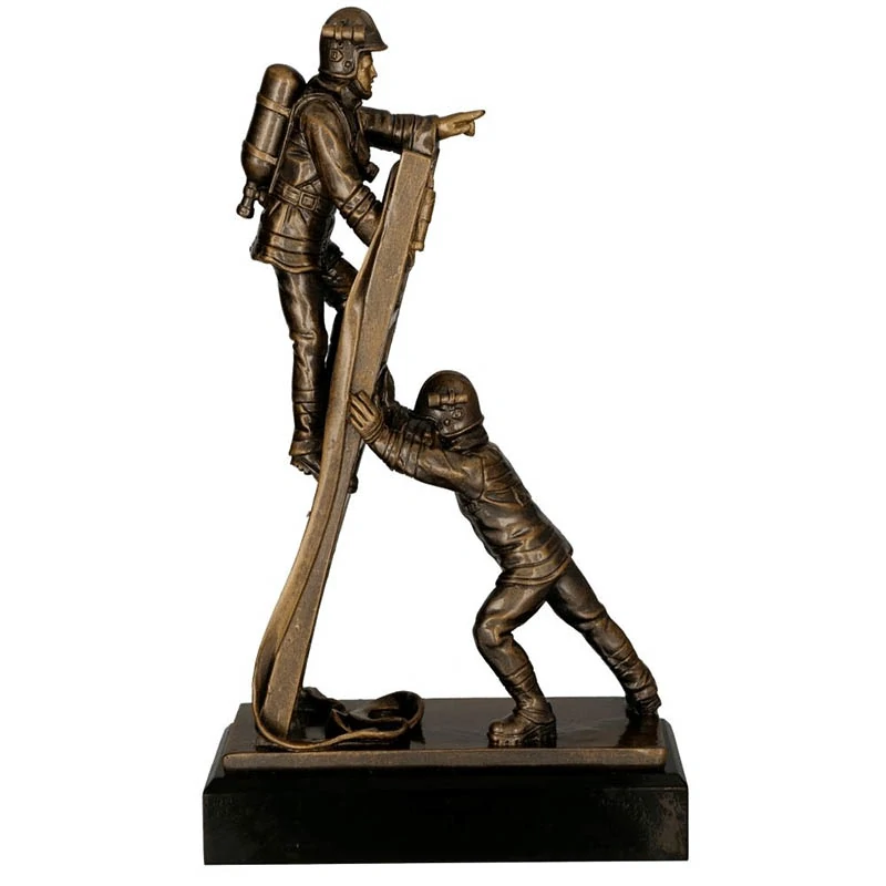 Hasiči Brigade - Víťazná trofej na mramorovom podstavci s vlastným textom: 30 cm