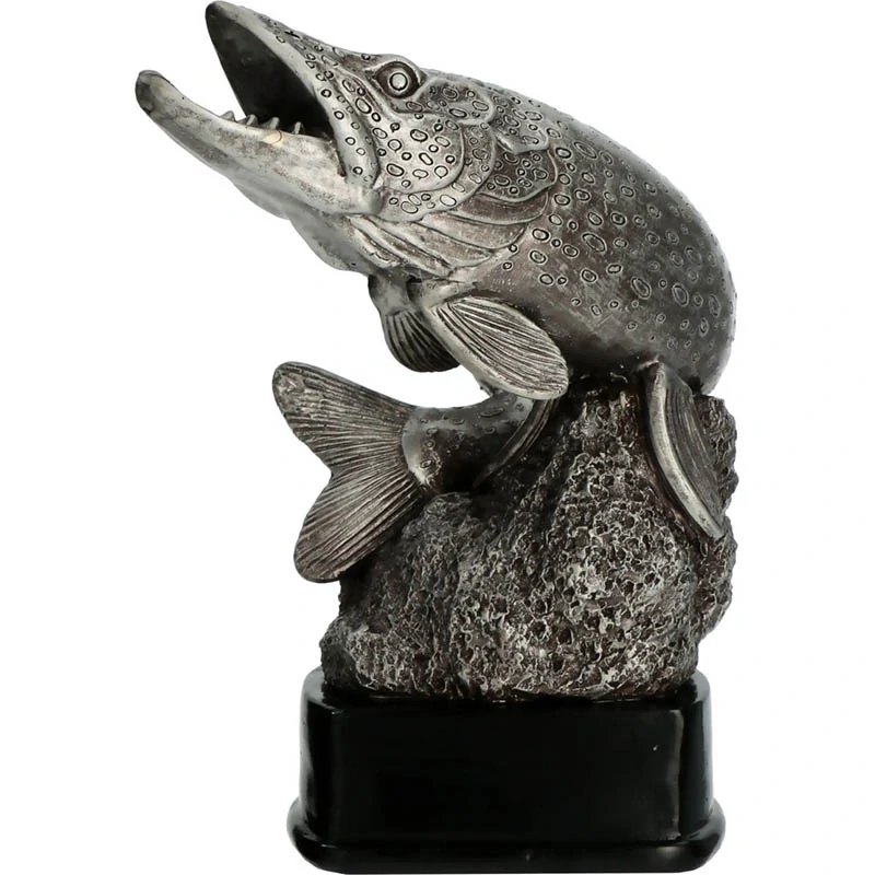 Šťuka - Víťazná trofej pre rybára na mramorovom podstavci s vlastným textom: 20 cm