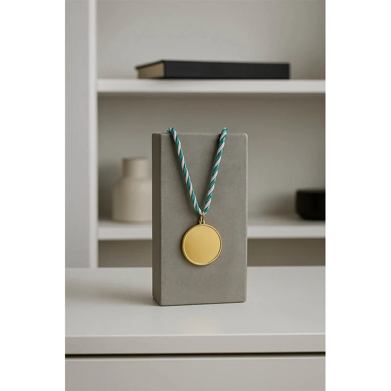 Šnúrka na medailu 800 mm - green/white: 800/3 mm