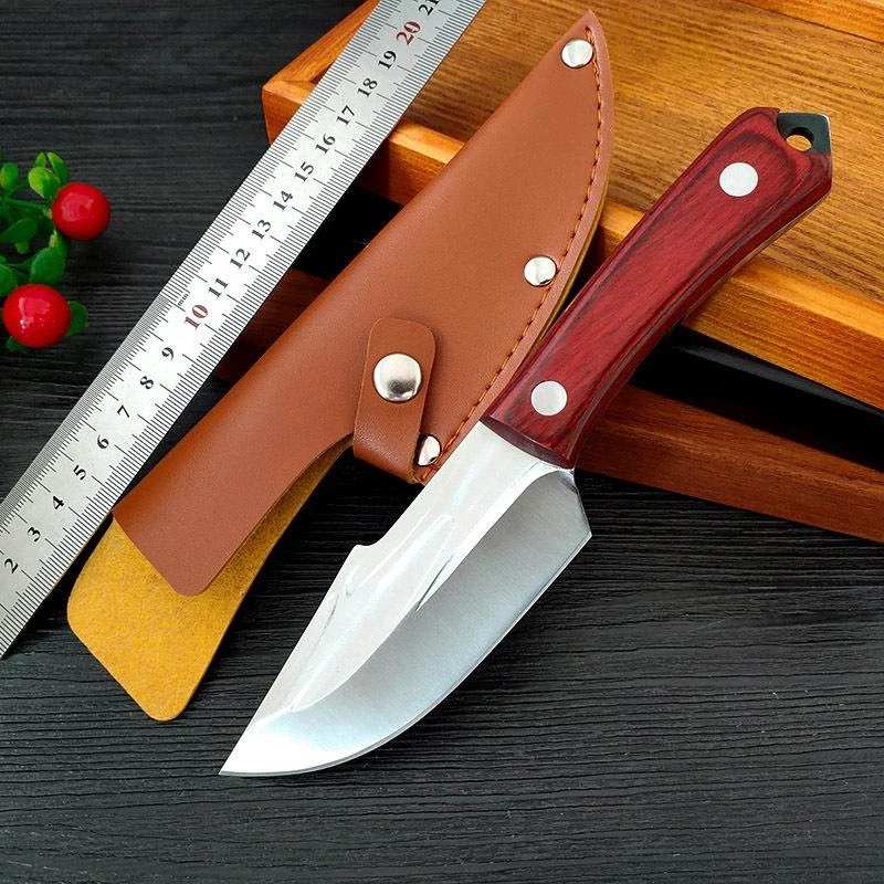 Mongolský ručne kovaný nôž s puzdrom – 20 cm