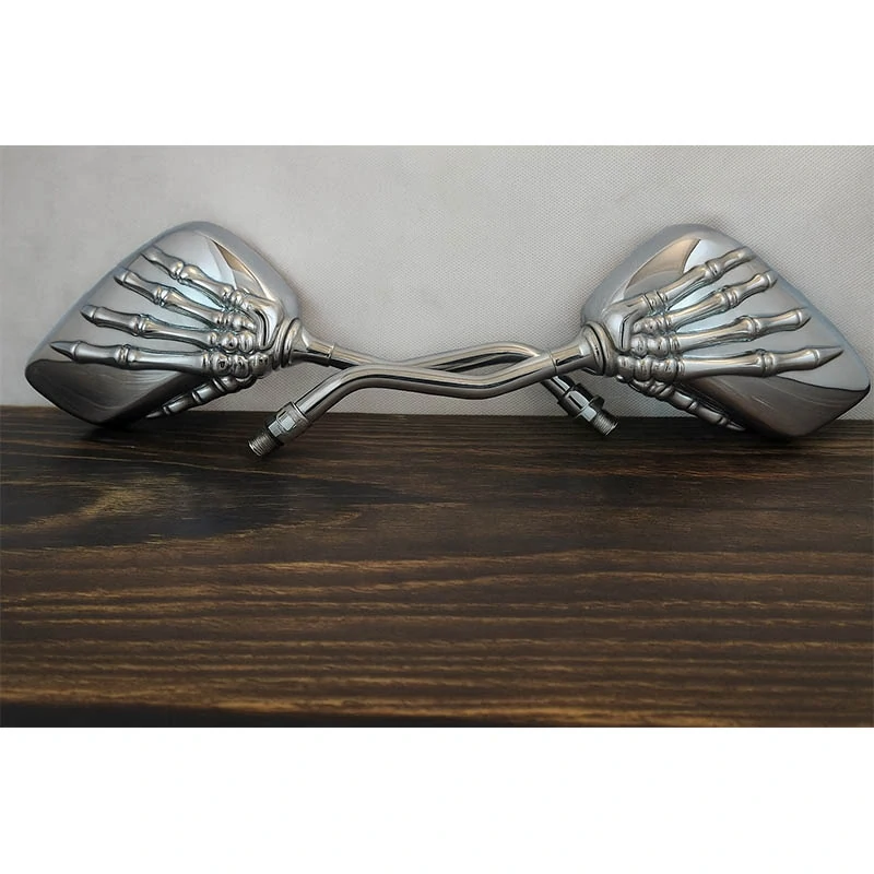 Spätné zrkadlá na bicykel/motocykel 2ks: chróm Kostra - 10 x 7 cm