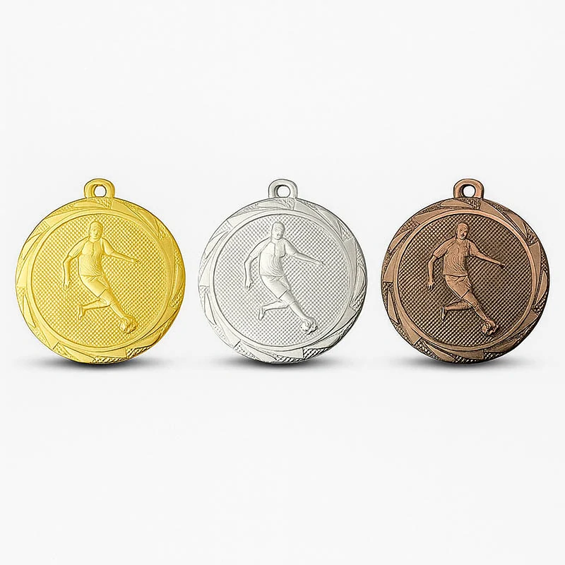 ME104 - Medaila kovová zlatá - ø 45mm: Futbal