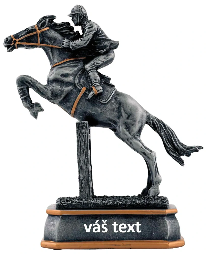 Equestrian -Jazdec na koni - Víťazná trofej na podstavci s vlastným textom: 12,5cm