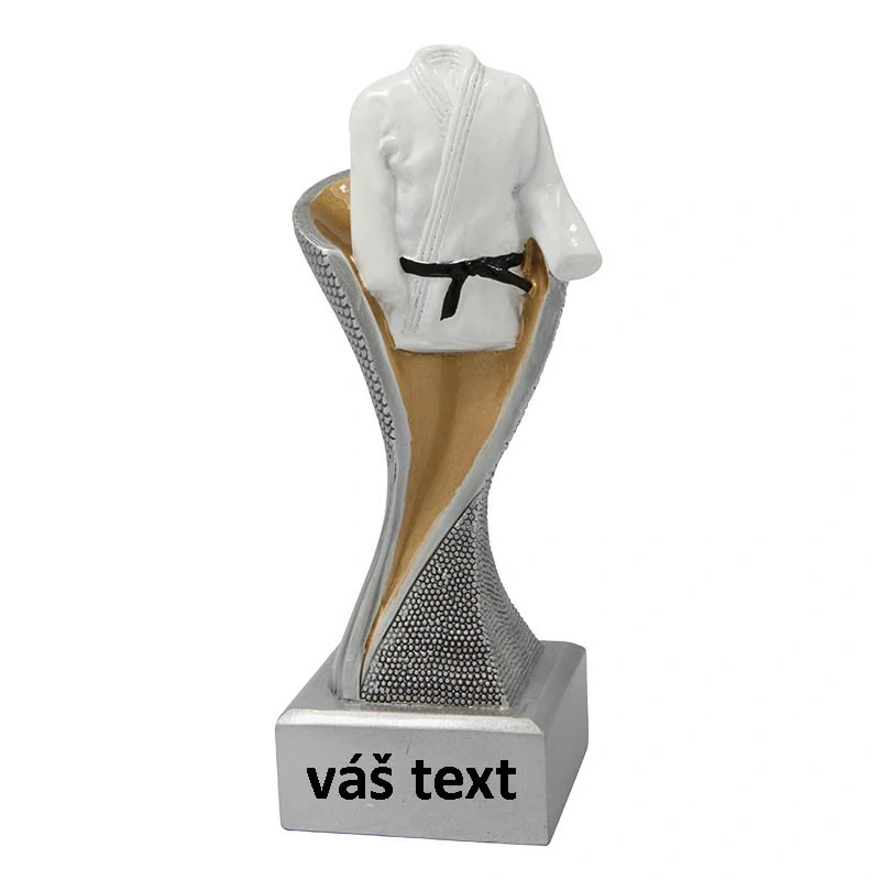 Bojové športy - Víťazná trofej na podstavci s vlastným textom: 14,5 cm - zlatá
