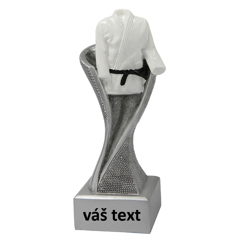 Bojové športy - Víťazná trofej na podstavci s vlastným textom: 14,5 cm - strieborná