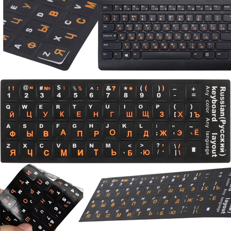 Nálepky na klávesnicu QWERTY + azbuka