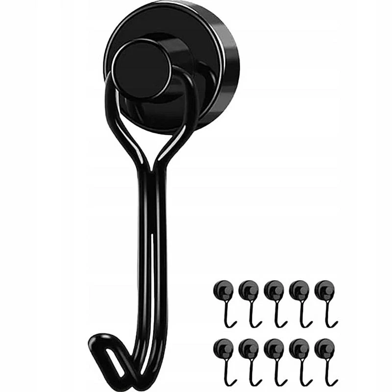 Neodýmové magnetické vešiačiky 12ks čierne