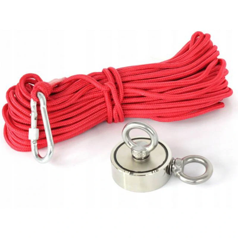 Neodýmový magnet s očkom a lanom 20m - nosnosť do 170kg