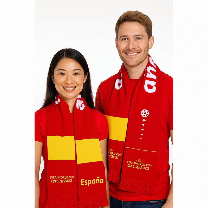Spain - Fanúšikovský šál FIFA: Športový dizajn s vlajkou krajiny - unisex