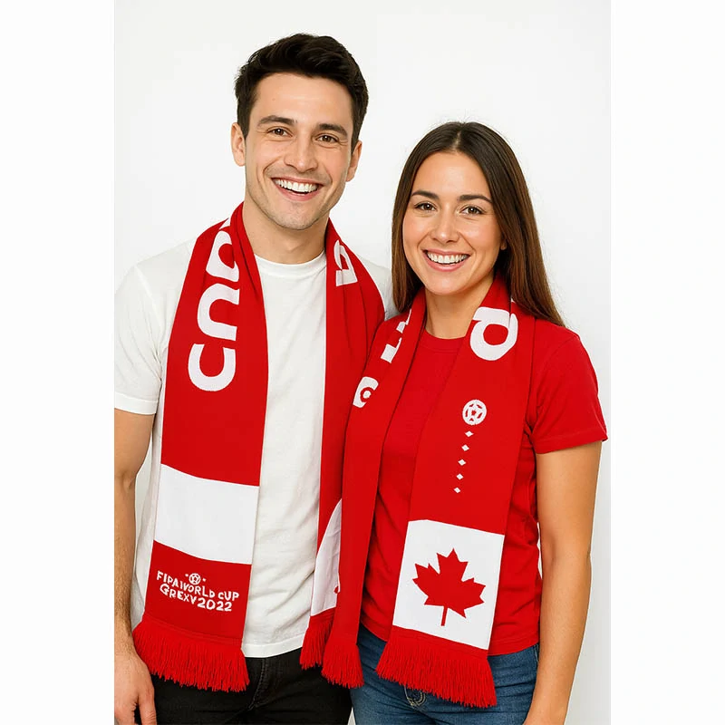 Canada - Fanúšikovský šál FIFA: Športový dizajn s vlajkou krajiny - unisex