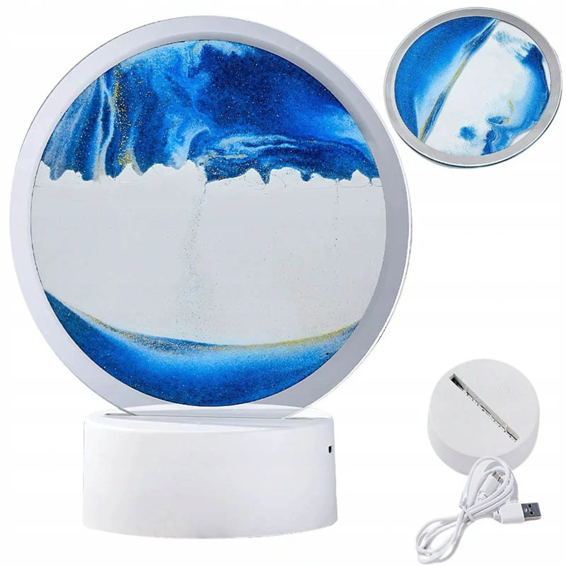 3D lampa s pohyblivým pieskom 19cm