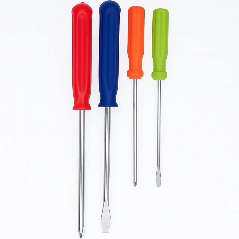 Sada skrutkovačov 4 ks – farebná sada plochých a krížových skrutkovačov