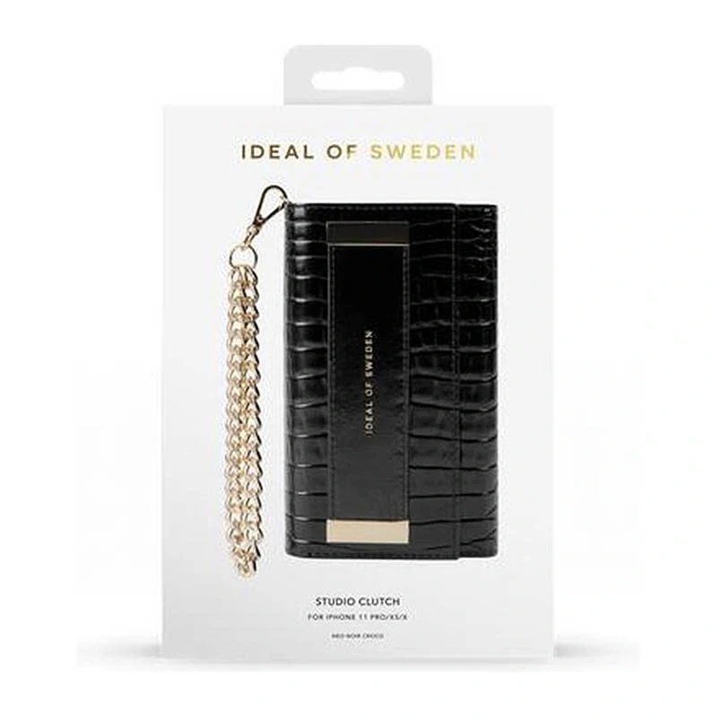 Kryt iDeal of Sweden Studio Clutch pre iPhone 11 Pro XS/X – čierny: krokodília koža