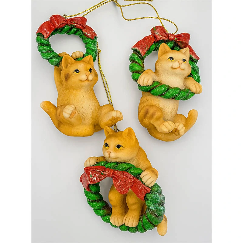 Vianočné figúrky mačiek – sada 3 ks (7×6×9 cm)