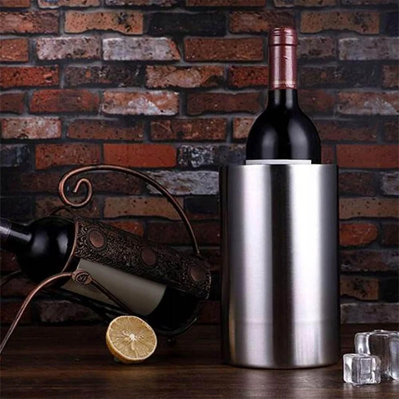 Stolová chladnička na víno z nehrdzavejúcej ocele 12 × 20 cm – strieborná, zlatá, inox