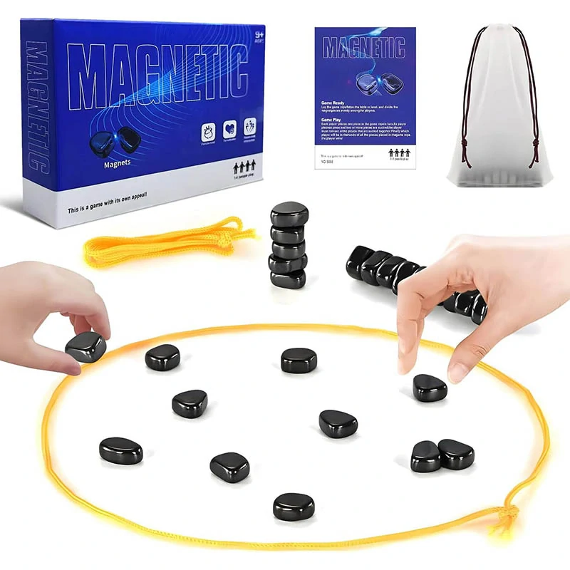 Magnetická strategická hra s kameňmi a šnúrkou
