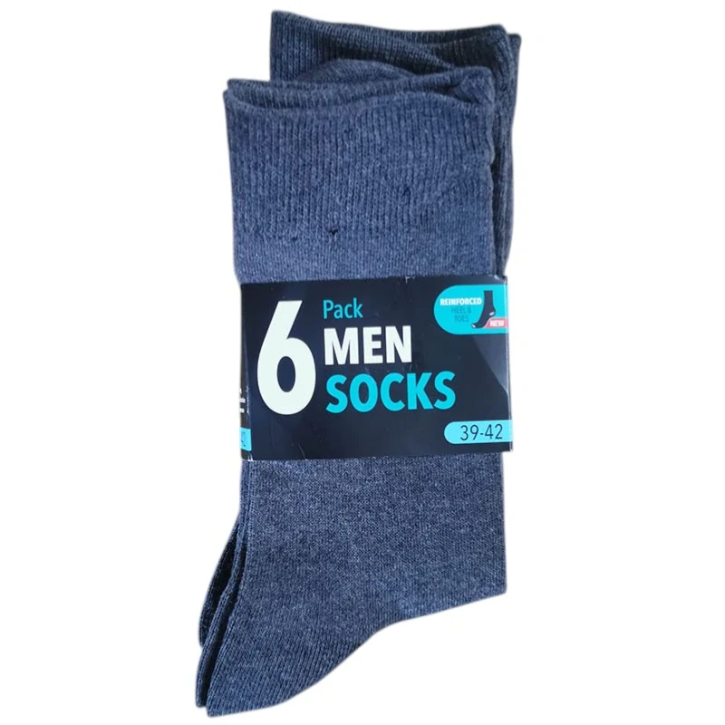 Pánske ponožky 6-pack - sivé, veľkosť 39–42