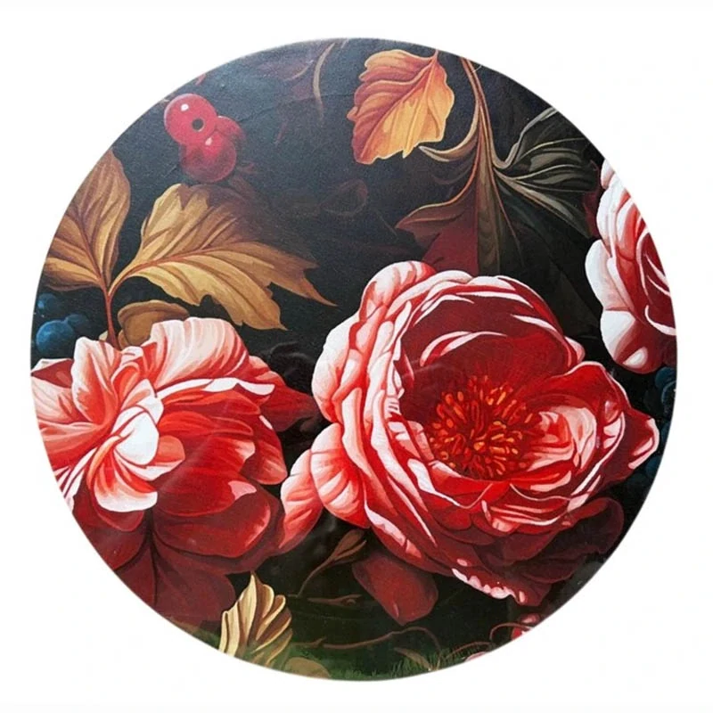 Okrúhly obraz s kvetinovým motívom – priemer 38 cm