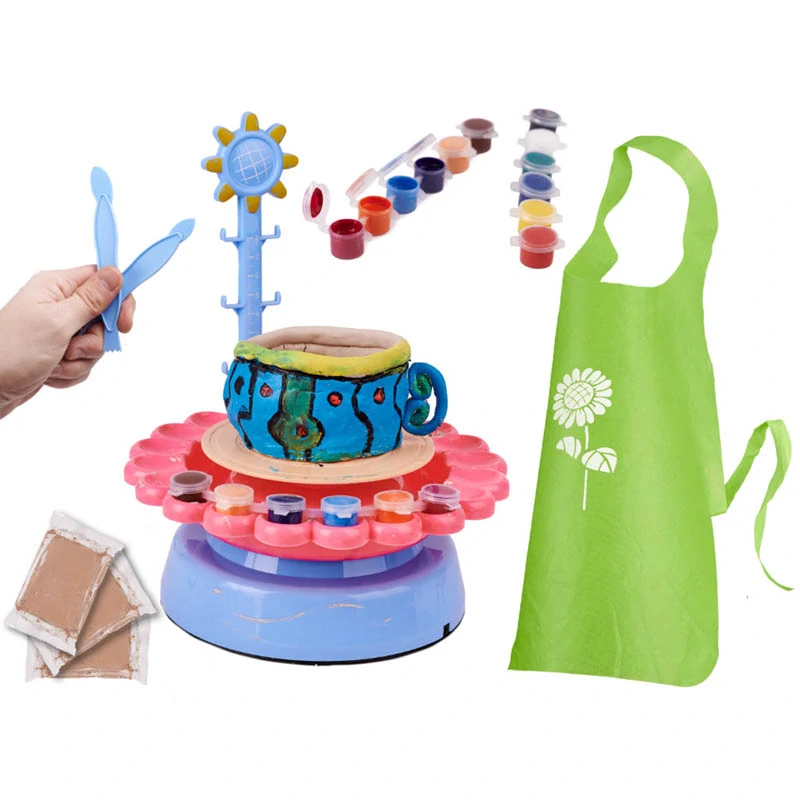 Detský hrnčiarsky kruh - Kreatívny set s hlinou a farbami 600 g