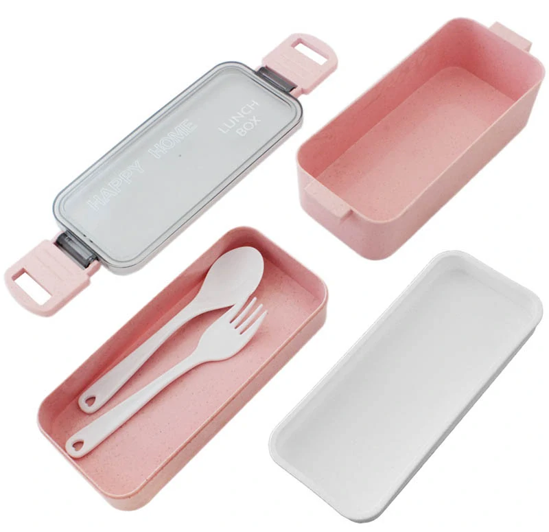 Obedár Lunchbox ružový 750 ml s príborom