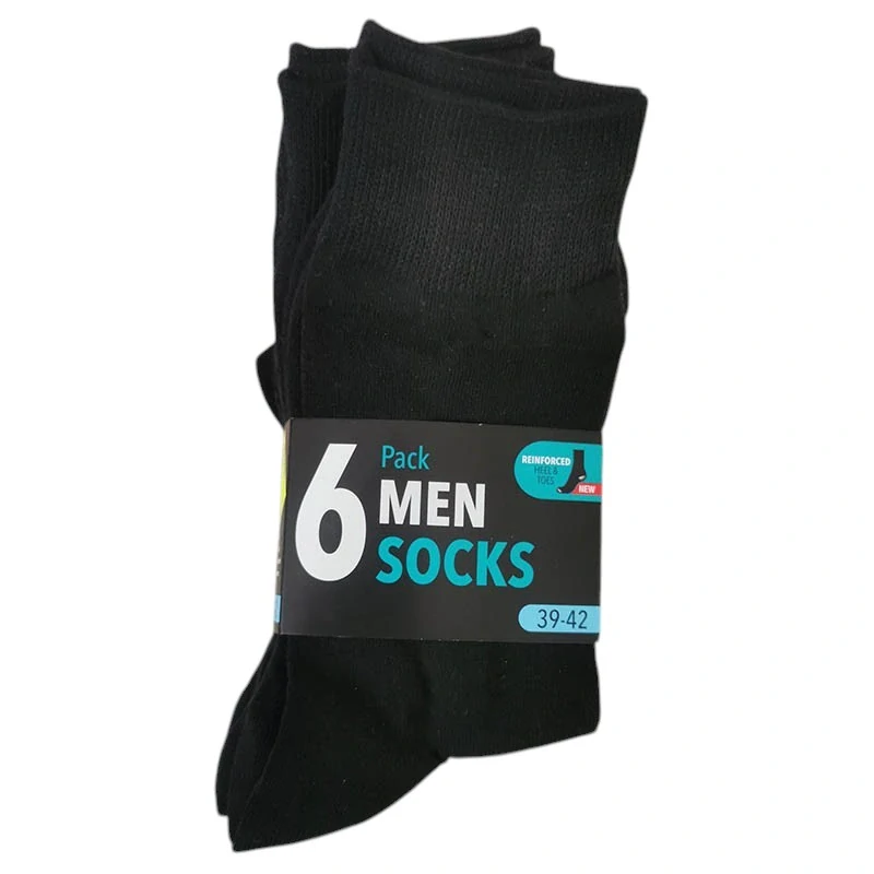 Pánske ponožky 6-pack - čierne, veľkosť 39–42