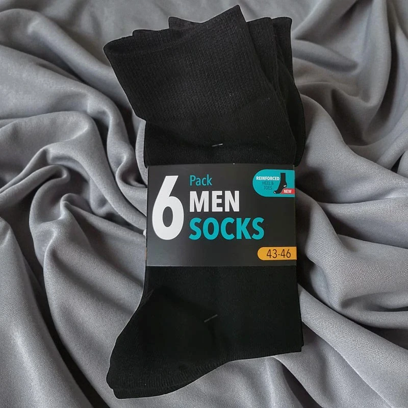 Pánske ponožky 6-pack - čierne, veľkosť 43-46