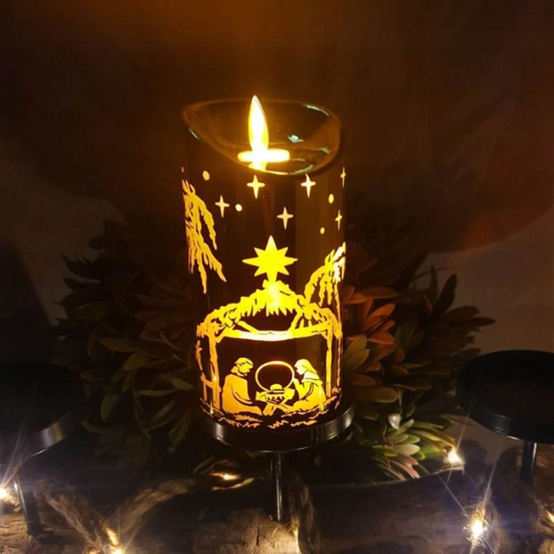 LED sviečka – vložka do svietnika alebo adventného venca 5 × 11 cm, teplá biela, zlatá
