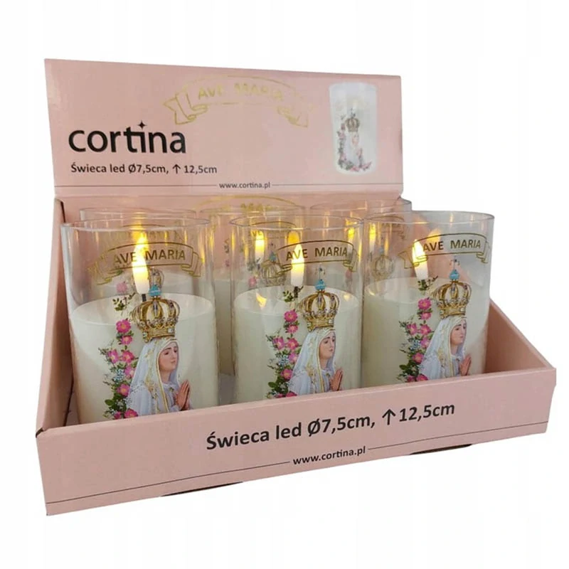LED sviečka AVE MARIA 12,5 × 7,5 cm – dekoratívny elektrický kahancek s efektom plameňa