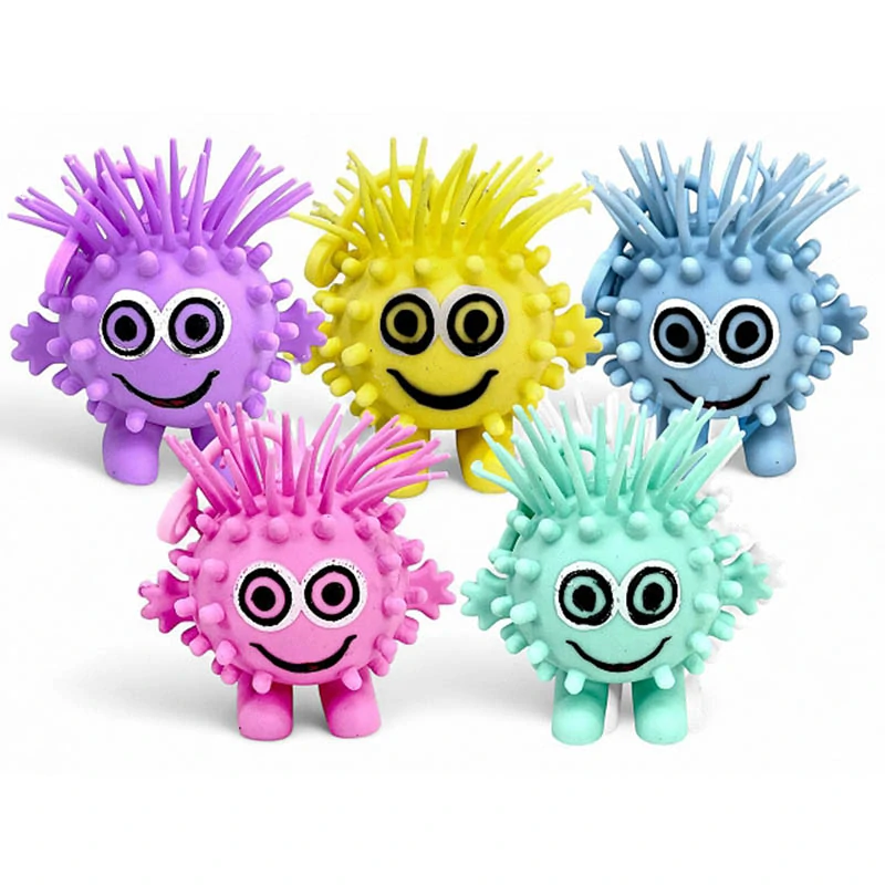 Svietiaca antistresová loptička Puffer Ball – príšerka, gumová hračka s pumpičkou