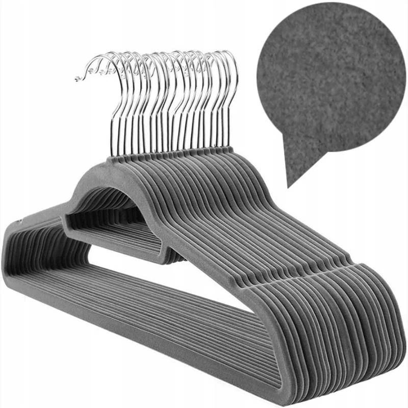 Velúrové vešiaky na oblečenie 42 cm (sada 10 ks)