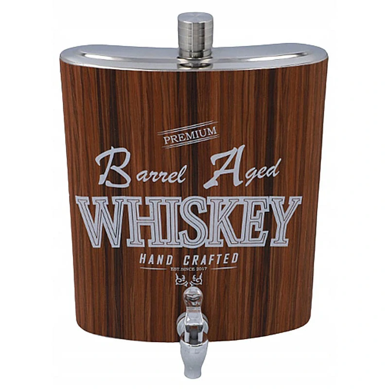 Nerezová ploskačka Whiskey XXL 3840 ml s kohútikom