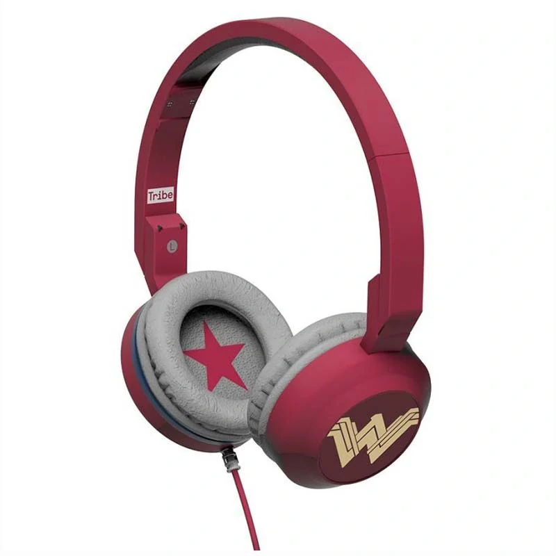 Tribe Pop on-ear káblové slúchadlá s mikrofónom – červené: 120 cm kábel