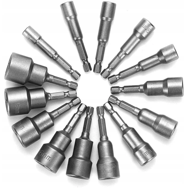 Sada nástrčných kľúčov a bitov na vŕtačku 14-dielna