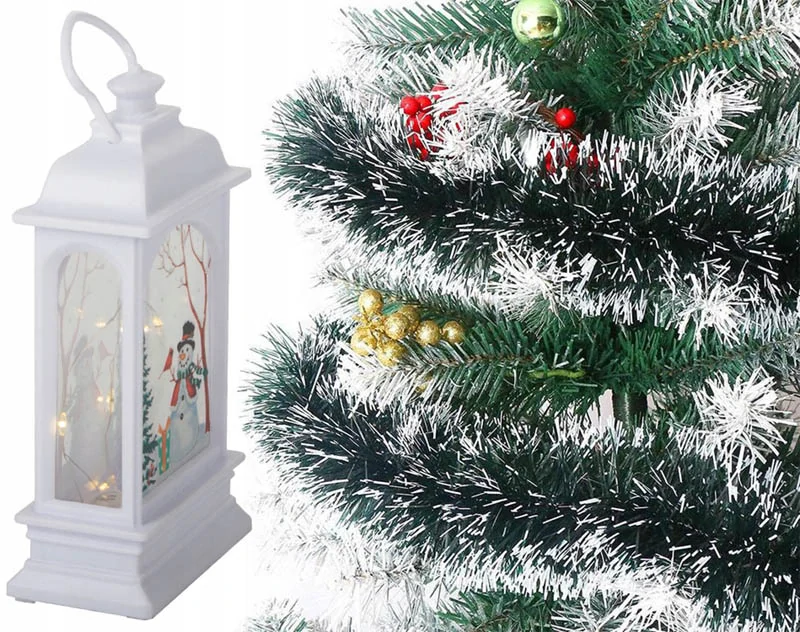 Vianočný LED lampáš so snehuliakom