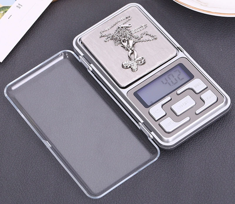 Vrecková elektronická váha 200 g / 0,01 g s LCD displejom