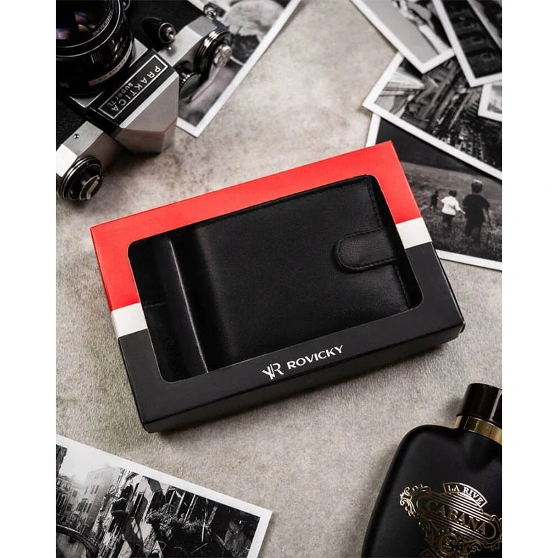 Rovicky - Darčeková sada pánska peňaženka a kľúčenka – čierna