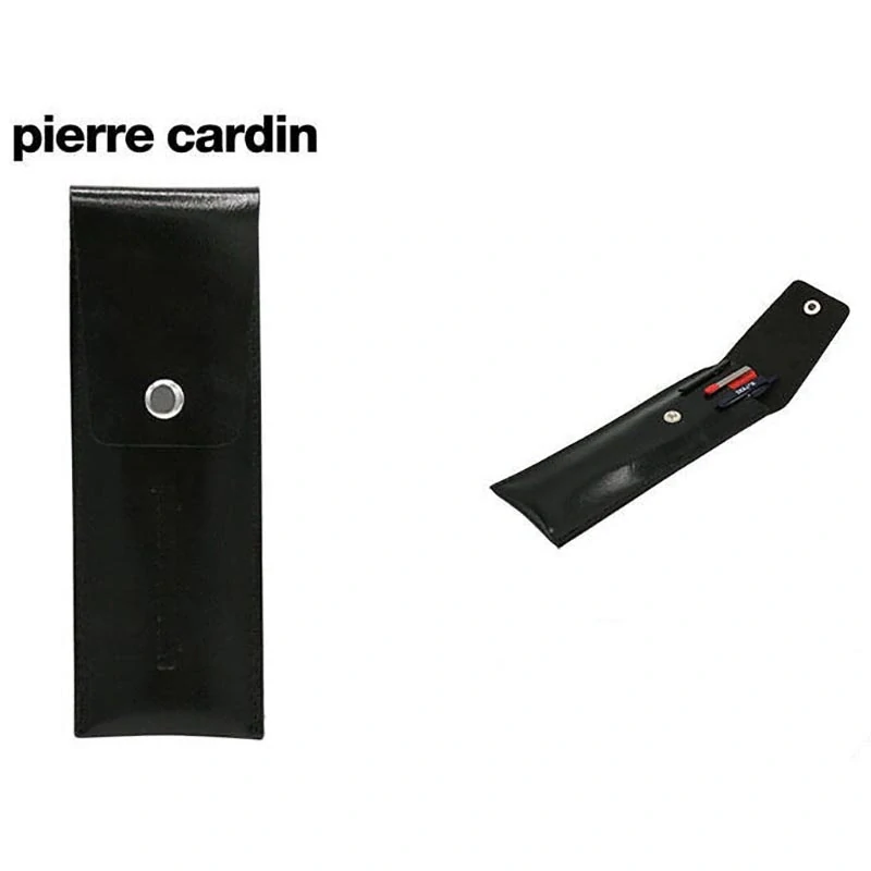 Kožený peračník Pierre Cardin čierny 17,5 × 6,2 cm