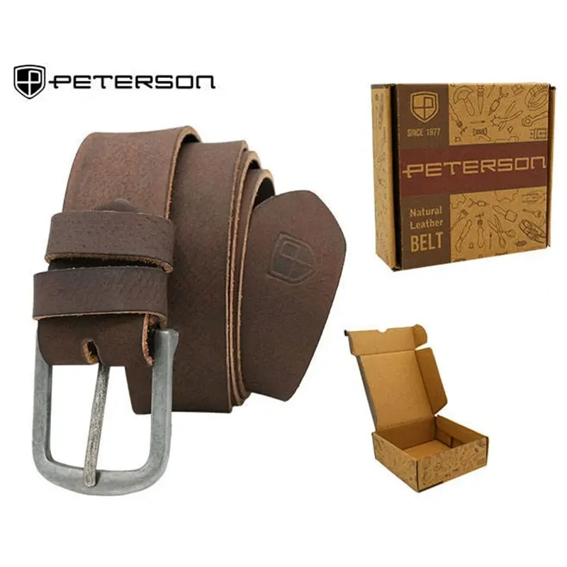 Pánsky kožený opasok PETERSON® PTN PS-04 hnedý 100cm