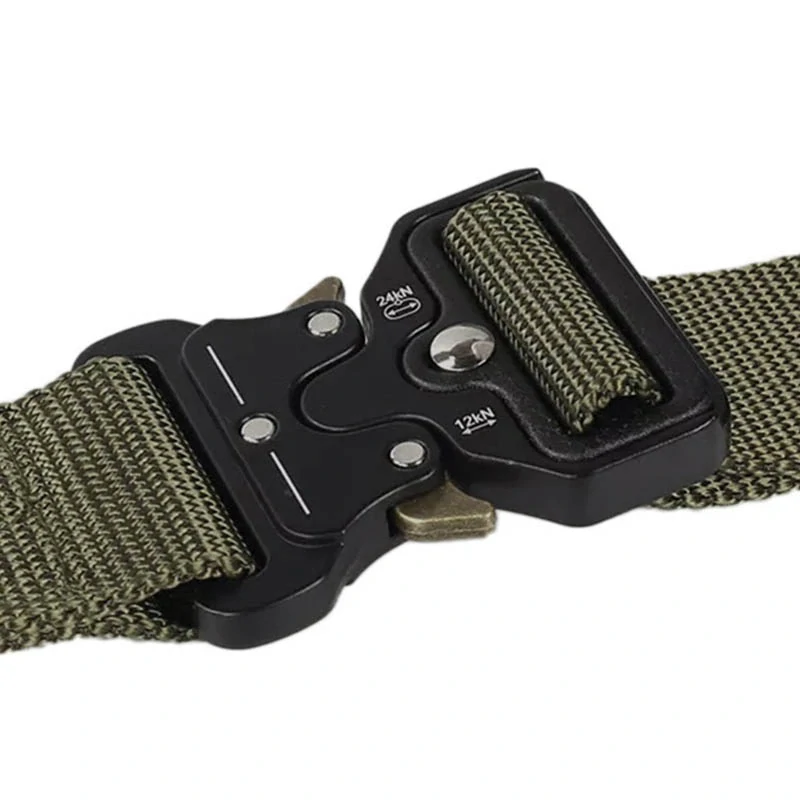 Taktický opasok zo silnej tkaniny s rýchloupínacou prackou army 131 cm