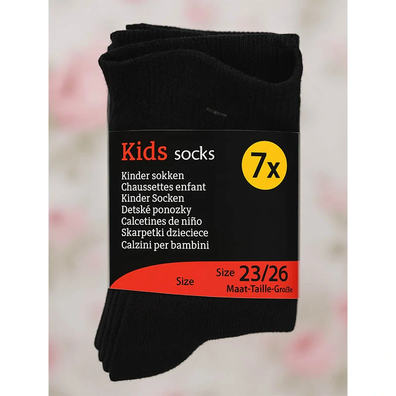 Detské ponožky 7-pack - čierne, veľkosť 23-26