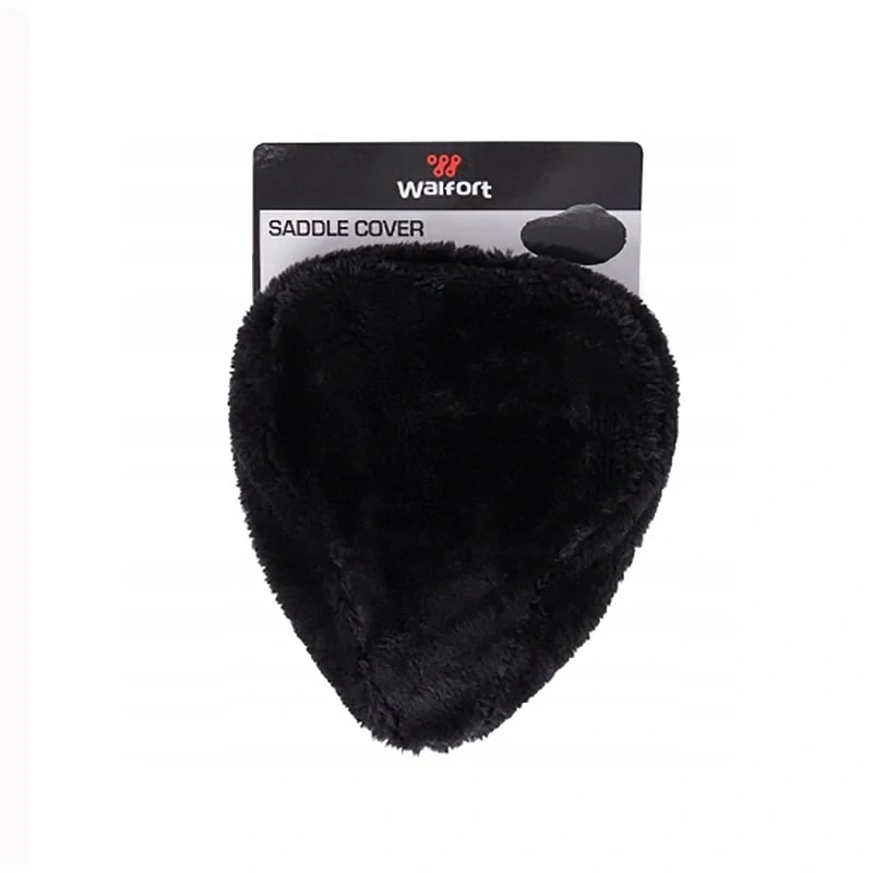 Walfort - Poťah na sedlo na bicykel z umelej kožušiny čierny 22 × 27 cm