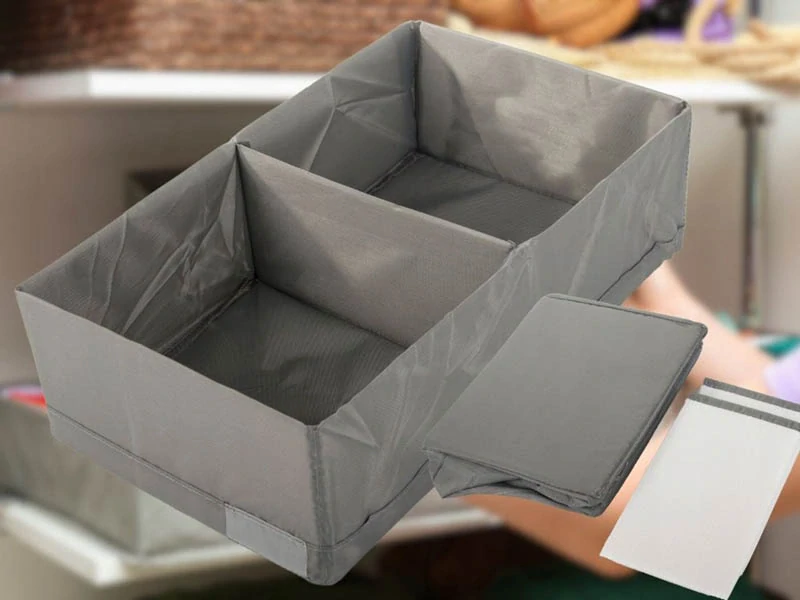 Textilný organizér do zásuvky 20 × 34 × 10 cm sivý