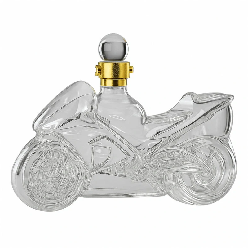 Karafa na whisky v tvare motorky 