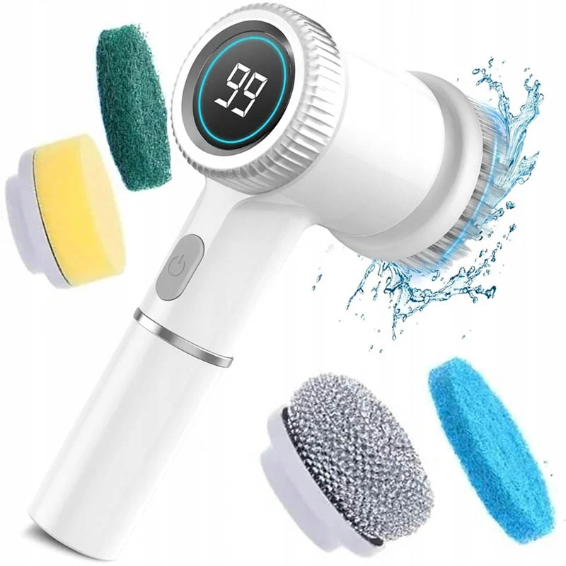 Elektrická rotačná čistiaca kefka 5v1 biela