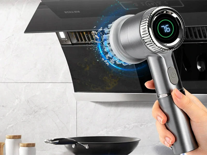 Elektrická rotačná čistiaca kefka 5v1 sivá