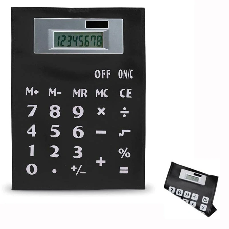 Kalkulačka A5 s magnetom na chladničku 19 × 14 cm – čierna