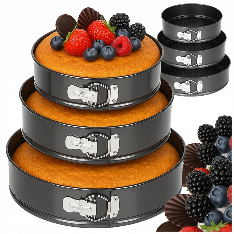 Sada 3 okrúhlych tortových foriem 24/26/28 cm