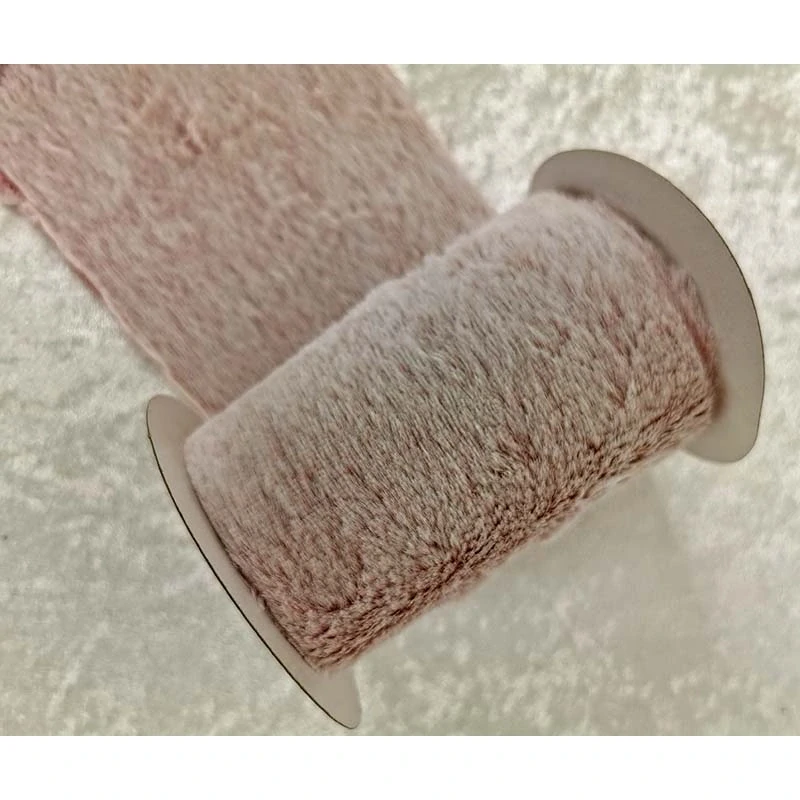 Kožušinková stuha staroružová, futrovaná 12 cm × 3 m