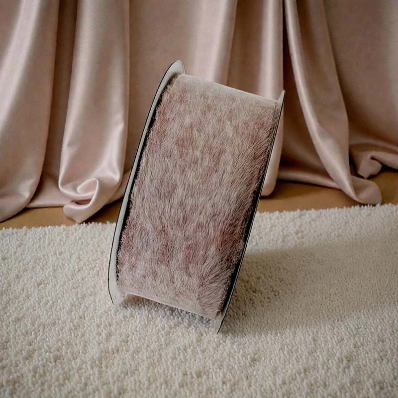 Kožušinková stuha staroružová, futrovaná 4 cm × 3 m